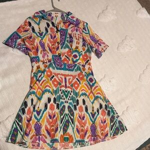 Colorful Patterned Short Sleeve Dress